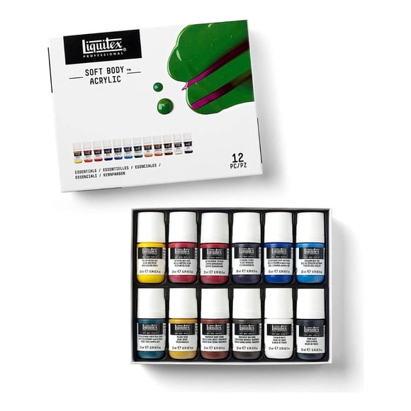 Pintura Acrililica Soft Body Liquitex Set 12 Colores 22 Ml multicolor