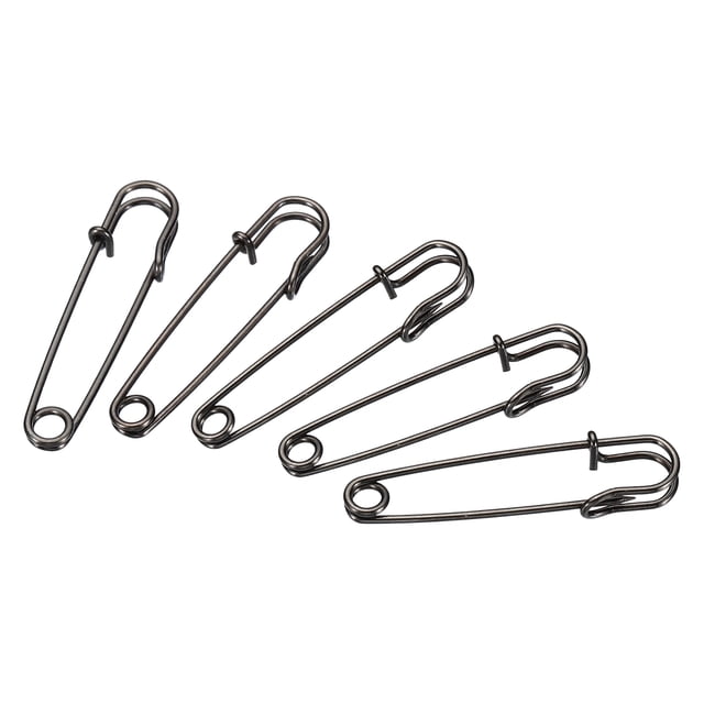 Uxcell Safety Pins 1.5 inch Large Metal Sewing Pins Black 20Pcs