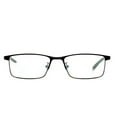 thumbnail image 3 of Mens Black Rectangular Business Reading Glasses 3.50, Blue Light Blocking Presbyopic Glasses, Metal Classic Flexible Readers +3.50 Strength (Single Vision), 3 of 7