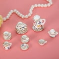 thumbnail image 4 of 15 Piezas De Té De Té Set Miniatura De Porcelana Colección De Decoración De La Cocina De La Casa De Muñecas Con Una Simulación Brillante Para Amantes Del, 4 of 7