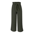 thumbnail image 3 of JJHGVB Palazzo Pants Wide Leg Pants Woman Women's Fashion Clothes For Every Occasion Cotton Linen Cardigan Summer Chic Womens Casual Pants Women'S Pants Green 2 L, 3 of 9