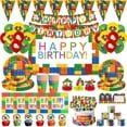 thumbnail image 2 of Bloques de construcción Decoración de cumpleaños Suministros para fiestas Vasos de papel Platos Servilletas Mantel Telón de fondo Pancarta Globos Recuerdos para bebés y niños, 2 of 5