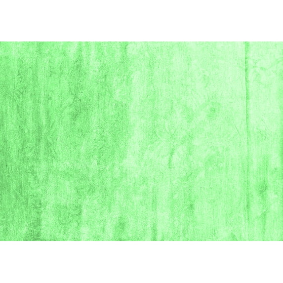 Ahgly Company Indoor Rectangle Abstract Emerald Green Contemporary Area Rugs, 7' x 9'