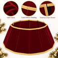 thumbnail image 4 of LOMYOLO Velvet Christmas Tree Collar 24 Inch Foldable Christmas Tree Skirt Stand Cover, Plush Xmas Tree Base Cover with Gold Trim, Christmas Tree Collar for Indoor Holiday Decorations - RED, 4 of 8