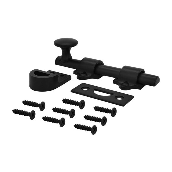 Pasador de puerta NUK3Y de latón sólido negro de 4"