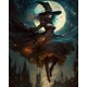 thumbnail image 1 of Pintura de diamante 5D DIY, cuadro de calabaza, gato, bruja, taladro redondo completo, bordado de punto de cruz, diamantes de imitación, decoración de Festival y Halloween, 1 of 4