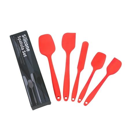 

5Pcs Non-Stick Silicone Cream Spatula Butter Mixer Scraper Spoon Brush Sets Heat-Resistant Spatulas Flexible Baking Tools