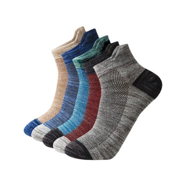 Calcetines para Hombre, 5 Pares de Calcetines de Corte Bajo para Hombres y Mujeres, Calcetines Deportivos Gruesos y Transpirables para Hombres, Calcetines de algodón para Correr