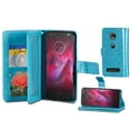 thumbnail image 3 of for 5.5" Motorola moto Z2 Play Z2 Force Case Glitter Wallet Phone Case Hybrid Folder Extra Pocket Pouch Purse Screen Flip Cover Blue, 3 of 4