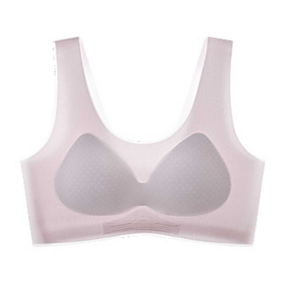 REORIAFEE Women Bras Wide Strap Push up Bra Comfortable Seamless Ice Silk Padded Bras M-2XL