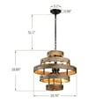thumbnail image 4 of 6 Light Wood Lantern Japonese Natural Eco Geometric Ceiling Lamp, 4 of 5