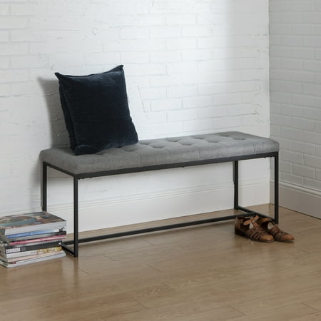 Transitional Tufted Grey Entryway Bench By Manor Park Walmart Com