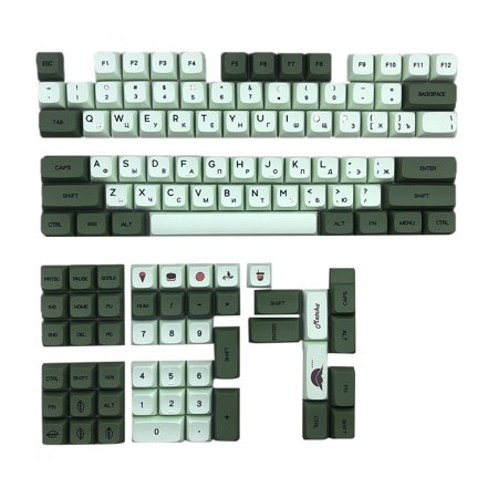 LoyGkgas PBT Keycap for MX Switch Gaming Mechanical Keyboard Parts (Matcha Russian)