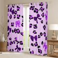 thumbnail image 2 of Manfei Teens Bow Leopard Print Black Out Curtains,Black Purple Curtains Pack of 2 (42x63 Each),Kawaii Bowknot Bedroom Curtains,Luxury Bedroom Decor, 2 of 6