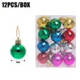 thumbnail image 3 of Juego de 12/60 minibolas navideñas de 3 cm para colgar en el árbol de Navidad, adornos de bolas de colores para fiestas en casa y Año Nuevo, 3 of 5