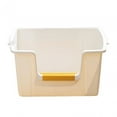 thumbnail image 1 of Cat Litter Box Litter Pan Sand Box Bedpan Semi Enclosed Prevent Sand Leakage Cat White, 1 of 9