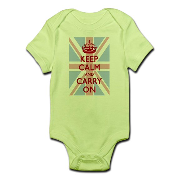 CafePress - Keep Calm And Carry On (Light Union Jack) Body Sui - Baby Light Bodysuit