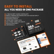 LiTime 30A MPPT Bluetooth 12V/24V/Auto DC Input Solar Charge Controller Adjustable LCD Display