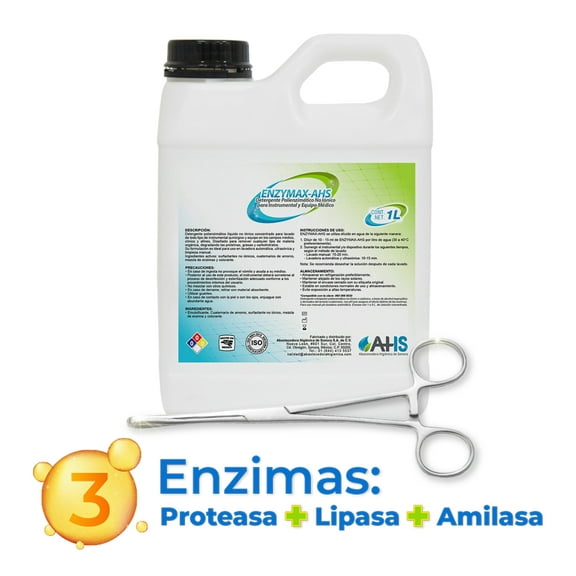Detergente Poli Enzimático Enzymax-ahs P/ Instrumental 1 Lt