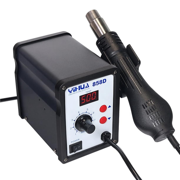 Estación De Soldadura Estación De Retrabajo Pistola De Aire Caliente De Servicio Pesado 120L / Min Pistola De Aire Caliente De Flujo De Aire Herramienta De Aire Caliente Con Tres Boquillas 858D 650W Speravity TO005398-02