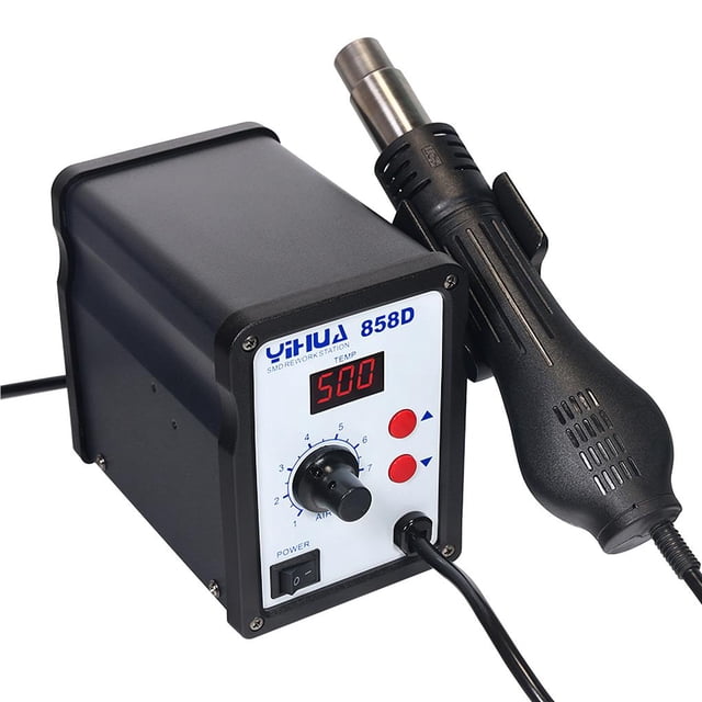 Estación De Soldadura Estación De Retrabajo Pistola De Aire Caliente De Servicio Pesado 120L / Min Pistola De Aire Caliente De Flujo De Aire Herramienta De Aire Caliente Con Tres Boquillas 858D 650W sonducket TO005398-02