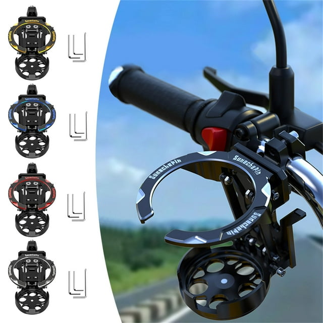 WIFKLSIIPG Motorcycle Cup Holder Aluminum Alloy Glass Rack with 360 Rotating Base for Stress and Secure Drink Storage
