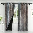 thumbnail image 2 of Lfeey Brown Blue Blackout Curtains for Bedroom, Set of 2, Room Darkening, 52x96 inches, Gray, 2 of 6