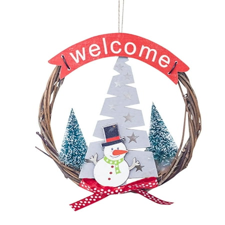 

Christmas Deal Christmas Series Rattan Pendant Christmas Rattan Pendant Closet Door Decorative Wreath