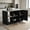 Multi + Particle Board + Modern-1, variant on AUU Juniper Kitchen Island with Large Top Surface, Double Door Cabinet, and Open Shelves