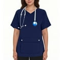 thumbnail image 2 of Women’s V-Neck Nurse Uniform Blouse - Short-Sleeve Button-Front Scrub Top for Medical, Nursing, Clinic, Healthcare, Hospital, Caregiver /Clinic Staff | Multi-Size Multi-Pocket Work Uniform, 2 of 9
