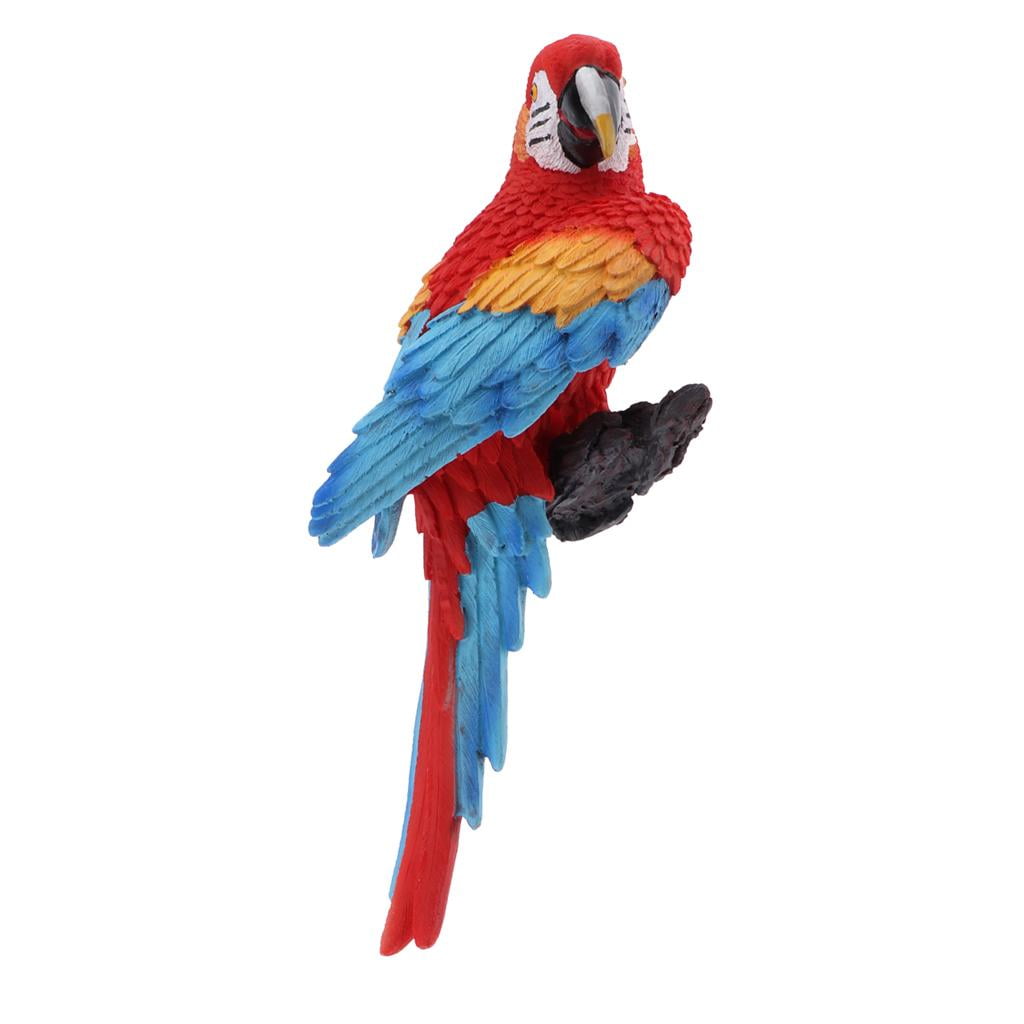 Parrot Statue Sculpture Standing on Branches for patio and garden Tropical Bird Collectors Gift