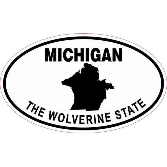5in x 3in Oval Michigan the Wolverine State Sticker