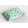 thumbnail image 2 of Ambesonne African Pillow Sham 2 Pack, Exotic Lizard Reptile, 36"x20", Green Mint, 2 of 3
