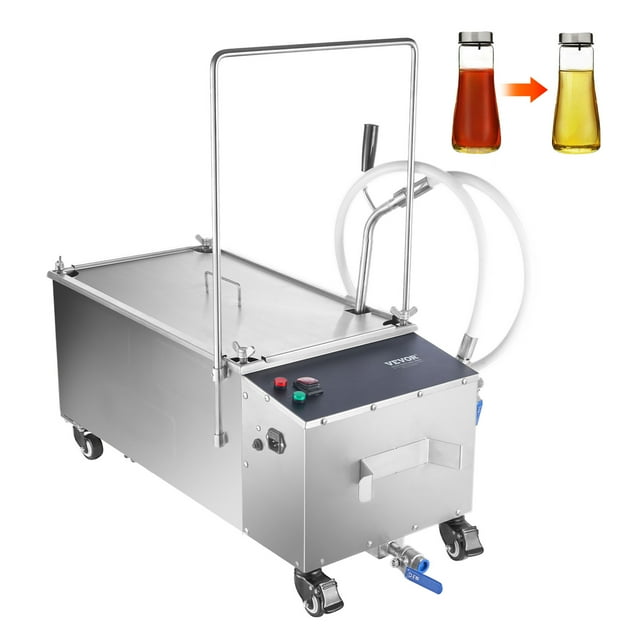 VEVOR Filtre de Friteuse Mobile, Capacité du Réservoir d'Huile de 55L, Système de Filtration d'Huile avec Vitesse de Filtration de 10 L/min, Système de Filtration d'Huile de Friture Mobile