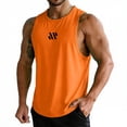 thumbnail image 2 of BVOFAR Men's Gym Workout Tank Tops Big and Tall Mesh Quick Dry Tank Cut Off Sleeveless Muscle Gym Shirts Moisture Wicking Performance Tee Orange XL, 2 of 5