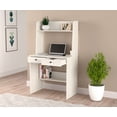 thumbnail image 3 of Inval 2-Drawer Computer Desk with Hutch, Washed Oak, 3 of 9