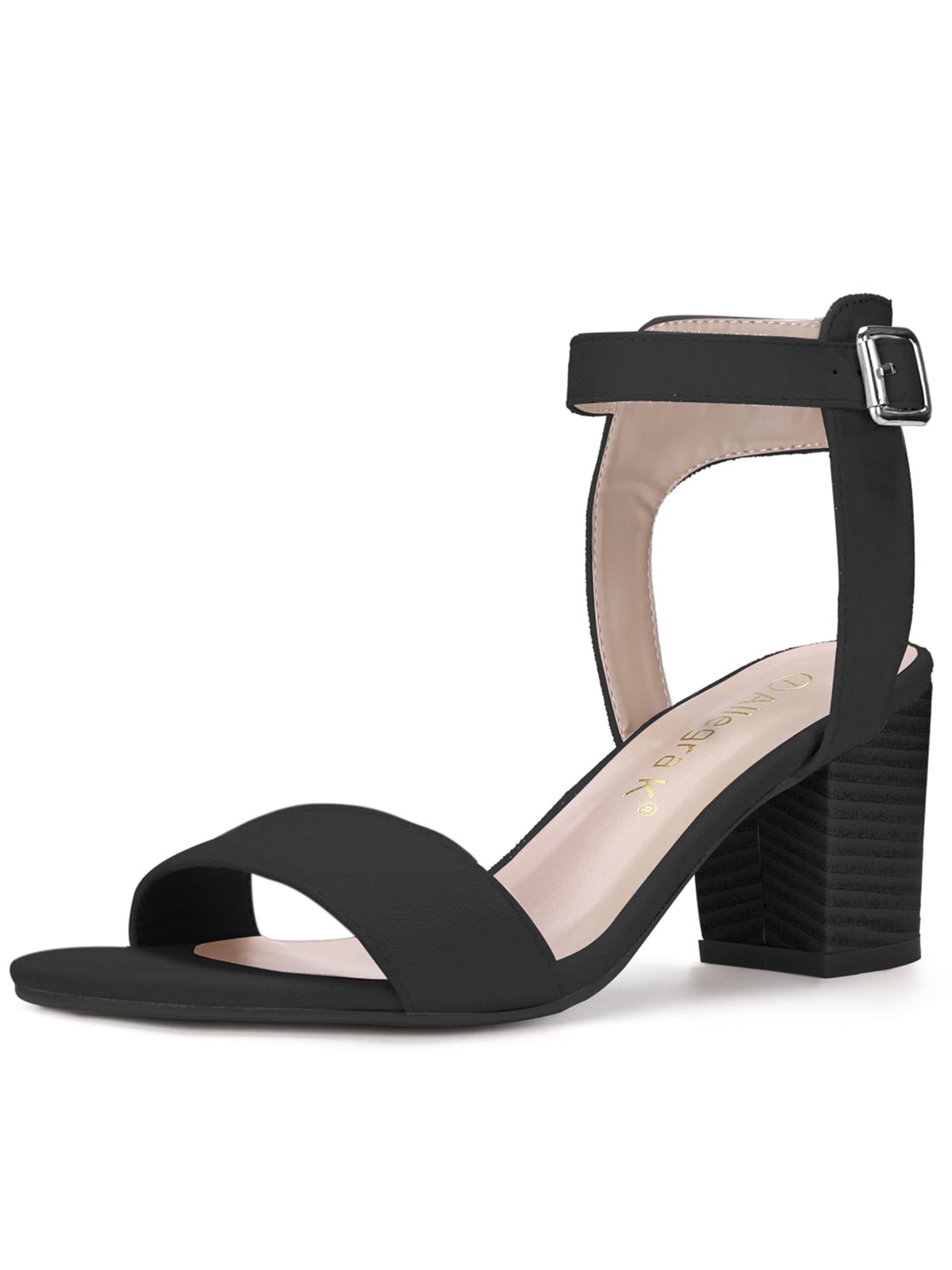 black open toe sandals with ankle strap