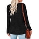 thumbnail image 4 of Camiseta holgada, de color liso y cuello redondo suave para primavera, otoño e invierno. Top informal de manga larga para mujer, color negro, talla XL, 4 of 6