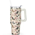 thumbnail image 2 of Paw Print Dog Lovers Tumbler 40oz - Vacuum Insulated Coffee Cup with Handle & Straw- Cute Gift for Female Dog Owners, 2 of 7