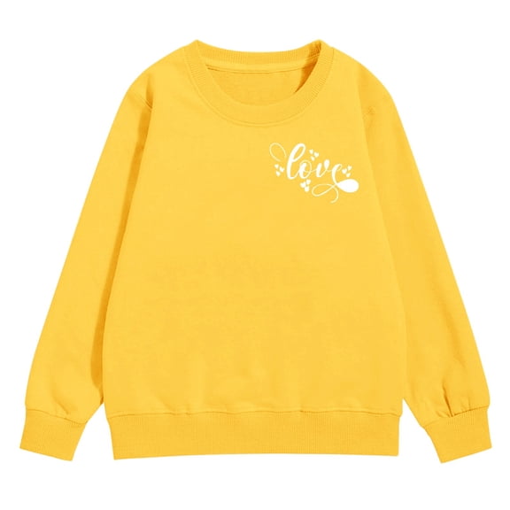 Otqutp Kids Oversized Sweatshirts with Heart Graphic Girls Long Sleeve Cotton Crewneck Sweatshirt Boys Cute Pullover Shirts
