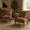 Coffee, variant on Villeston Chenille Accent Chairs, Solid Wood Armrests Armchairs with Comfortable Cushions and Lumbar,Beige