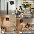 thumbnail image 5 of Arc Floor Lamp with Adjustable Lampshade Dark Floral Skull Roses Anemones Standing Lamp 3 Color Temperatures Dimmable Tall Pole Lamp with Foot Switch for Bedroom, 5 of 8