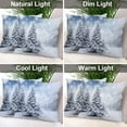 thumbnail image 4 of White Christmas Christmas Trees Throw Pillow Covers,Silver Snow Decorative Pillow Covers Digital Printing Blended Fabric for Couch Sofa Bed Invisible Zipper 16X16 in, 4 of 6