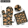 thumbnail image 6 of Fall Pumpkins and Flowers Pattern Kitchen Oven Mitt and Pot Holder Sets 2 Pcs for Baking, Cooking and Grilling, Heat Resistant Up To 392 °F, 6 of 7