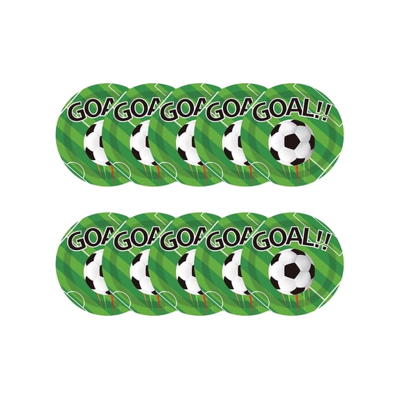 A 10 Pack 7 Inch Football Themed Paper Plates For Party Disposable Tableware Sports Event Decoration