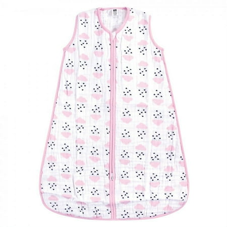 UPC: 0660168519860 | Hudson Baby Infant Girl Muslin Cotton Sleeveless Wearable Sleeping Bag Sack Blanket Clouds And Hearts 18-24 Months
