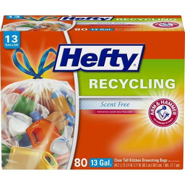 Hefty® Recycling 13 Gallon Clear Tall Kitchen Drawstring Bags Scent