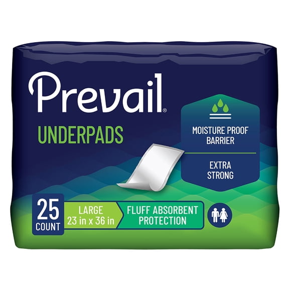 Prevail Disposable Underpad Fluff 23X36" UP-150/2 , 25 count, 6 packs, Total 150 pads