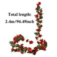 thumbnail image 3 of Artificial Rose Vine, 2.4M, Rose Red., Artificial Peony Flower Garland Red Hanging Vines Wedding Arch Wall Decor, 3 of 9