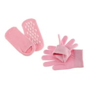Pinkiou Gel Gloves Gel Socks Hand Gloves Foot Care Socks Exfoliating Heel Care Moisturizing (Cherry Color, Gloves + Socks)